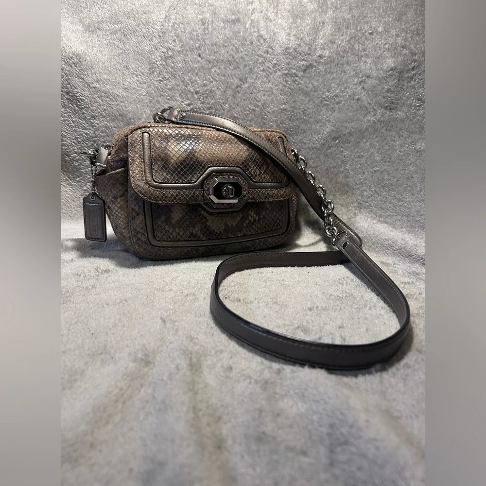 Coach Campbell Exotic Leather Python Crossbody Bag - Picture 3 of 14